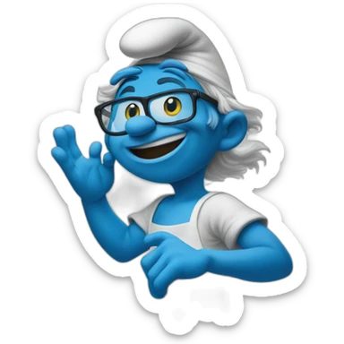smurfs wave sticker