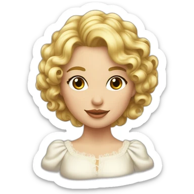 Une jeune fille aux cheveux bouclés blond vénitien sticker