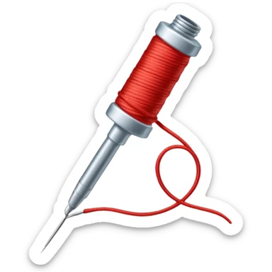 Un aguja y un pedazo de hilo sticker