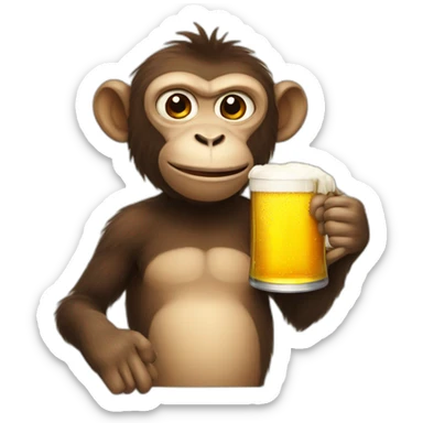 monkey with beer sticker