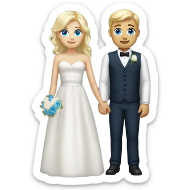 Groom blonde hair blue eyes waist up sticker