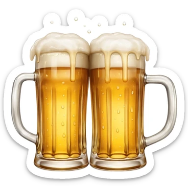 two clinking beer mugs sticker