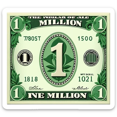 Make a dollar saying $1 million sticker