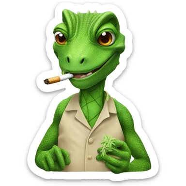 lizard smoking weed sticker