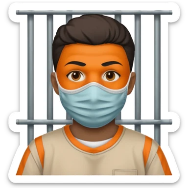 Ladron con antifaz y camiseta de prisión sticker