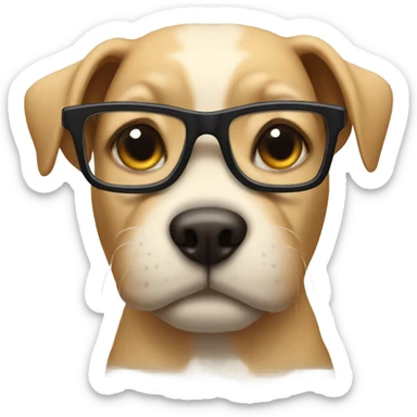 Dog with glasses in a hellcat sticker