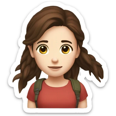 Ellie the last of us red t-shirt sticker