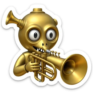 Trumpet monster sticker