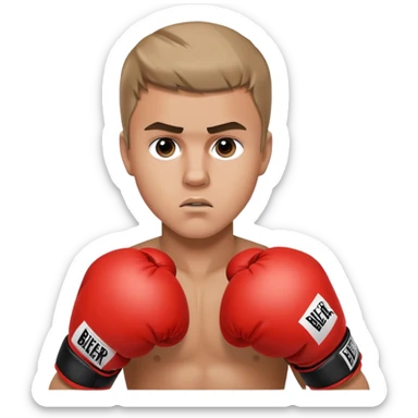 Justin Bieber boxing Kanye west  sticker