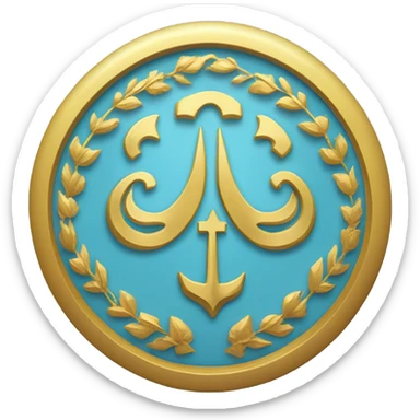 light blue field with a golden tamğa (a Tatar national emblem) in the upper-left corner. The tamğa is shaped like a trident and is known as the “Tarak Tamğa,” a historical symbol of the Crimean Tatar people sticker