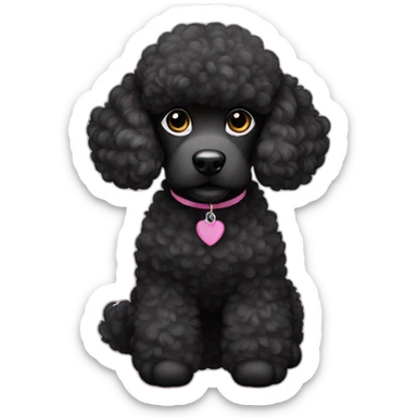 Poodle black sticker