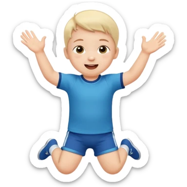 A toddler with a tiny jersey shirt, clapping with adorable enthusiasm jumping sticker