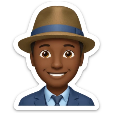 Homme. Créole réunionnais avec chapeau tour eifeil sticker