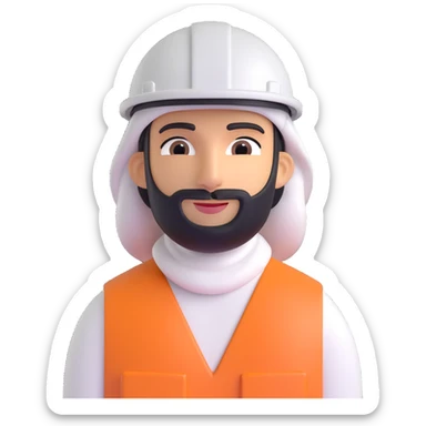 Arab in a worker's helmet, full length sticker