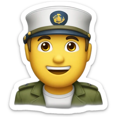 Un salut militaire avec un casquette de marin sticker