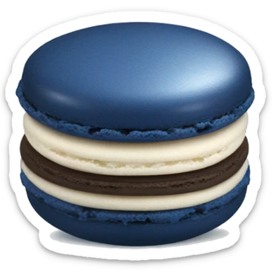 Realistic navy blue macaroon sticker