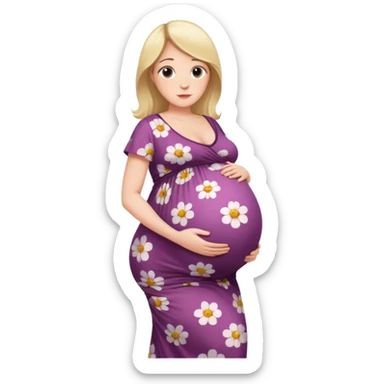 heavily pregnant woman with extremely abnormally huge overdue belly sticker