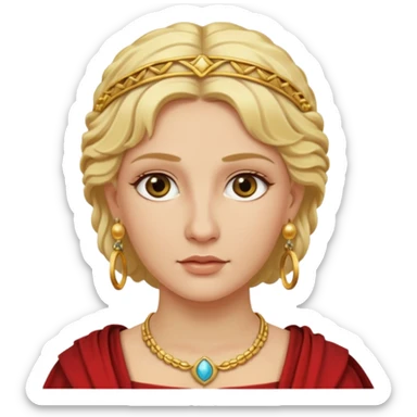 Ancient Roman woman with earrings and blonde hair sticker