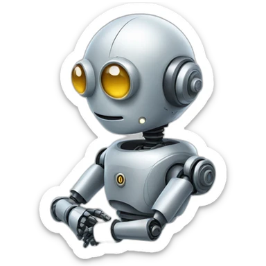 Robot in Alan Turing embrace  sticker