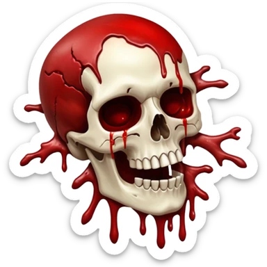 3D rotting corpse jumping in the air. In the style of your bloody skull art. More blood sticker
