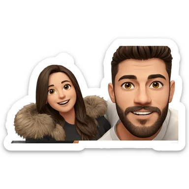 happy couple portrait sticker
