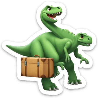 Dinosaurio cargando una maleta  sticker