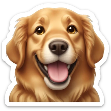 red golden retriever smiling  sticker