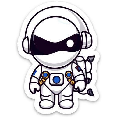 astronaut in space suit with black pirate eyepatch sticker