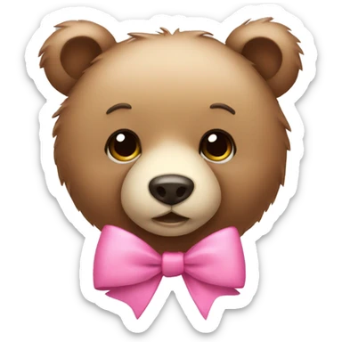 bear with pink bow sticker