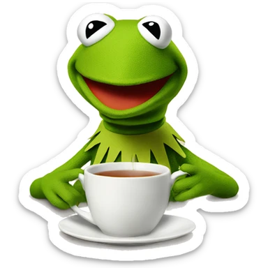 Kermit drinking tea sticker