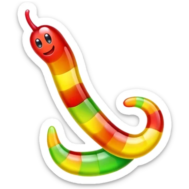 a gummy worm sticker