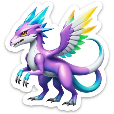 Meloetta-Latios-Wargreymon-Sergal-Pokémon-Digimon-Fakémon-fusion-hybrid-creature sticker