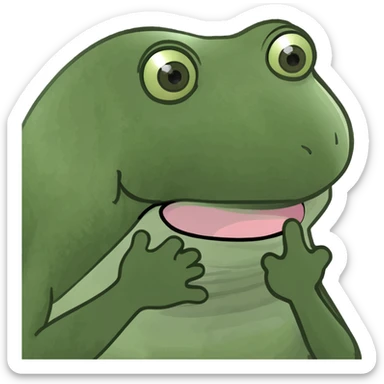 Tongue out with hand on cheeks sticker