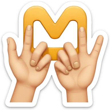 Les doigts des deux mains qui forme la lettre W sticker