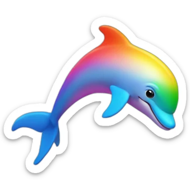 rainbow dolphin sticker