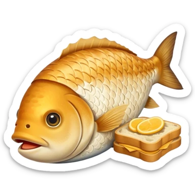 Fish with loaf of bread sticker