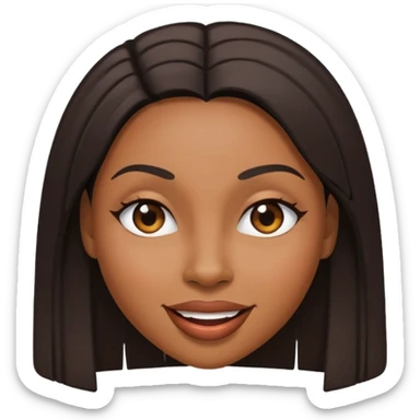 black woman with straight hair, winking sticker