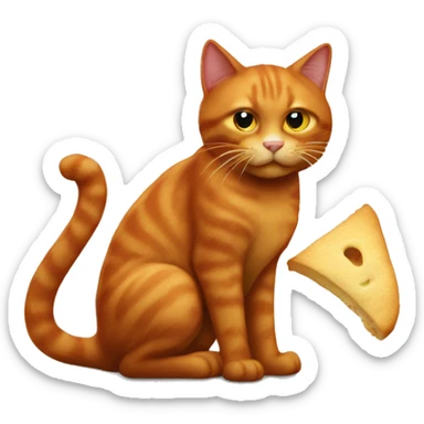 The red cat eats sticker