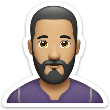  Man shaved head and black beard with big crown on head sticker