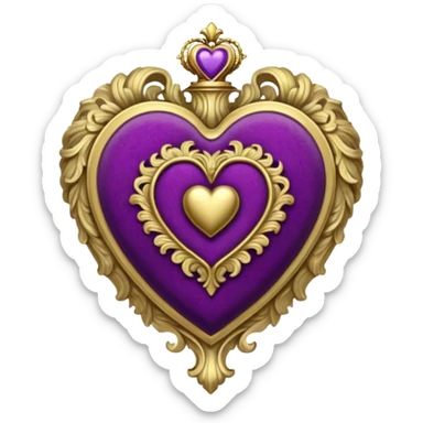 rococo regency purple heart sticker