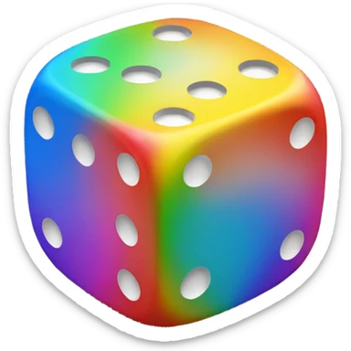 Rainbow dice sticker