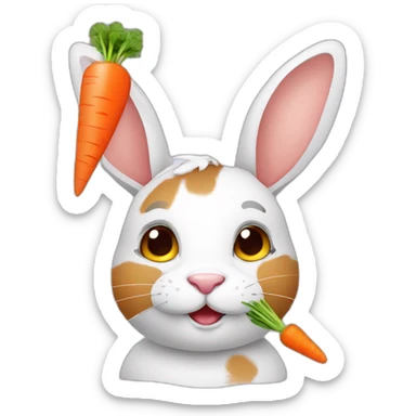 rabbit with carrot sticker