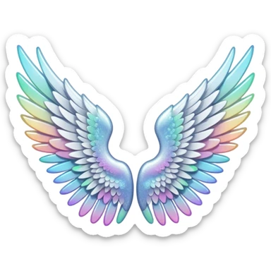 wings glitter white sticker