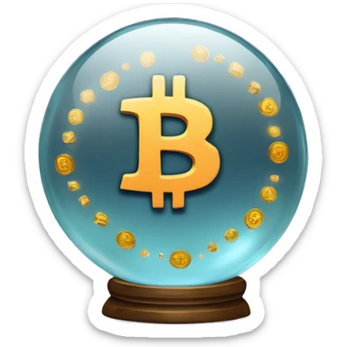 crystal ball With bitcoin  sticker