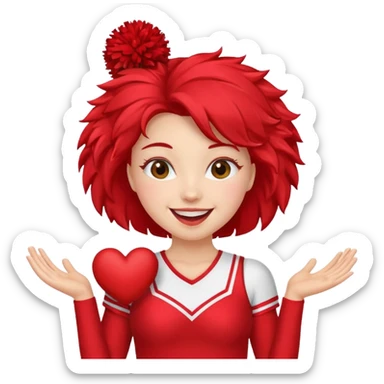 Cheerleader Pom pom heart sticker