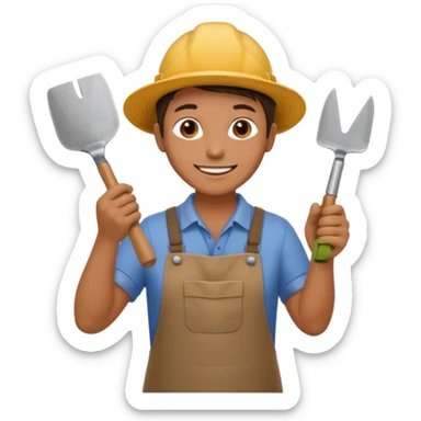 trowel gardening sticker