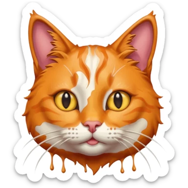 Chat roux avec tubes de peinture qui samuse sticker