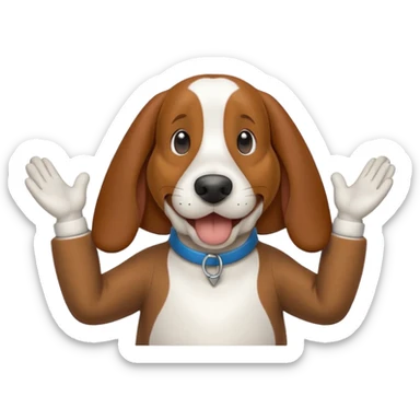 bassethound clapping with text say claps sticker
