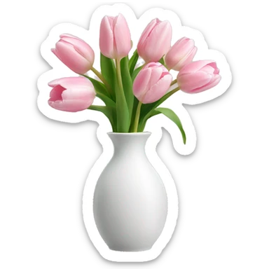 Light pink tulips in white vase sticker