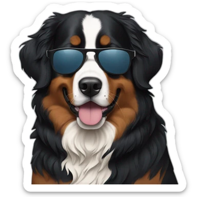 Bernese Mountain Dog wearing sunglasses sticker